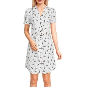 KARL LAGERFELD PARIS Eiffel Tower Puff Sleeve Mini Dress | SZ 2